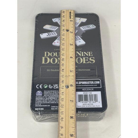 New Double Nine Dominoes Set in Storage Tin, for Families and Ages 8 and up - Picture 6 of 6